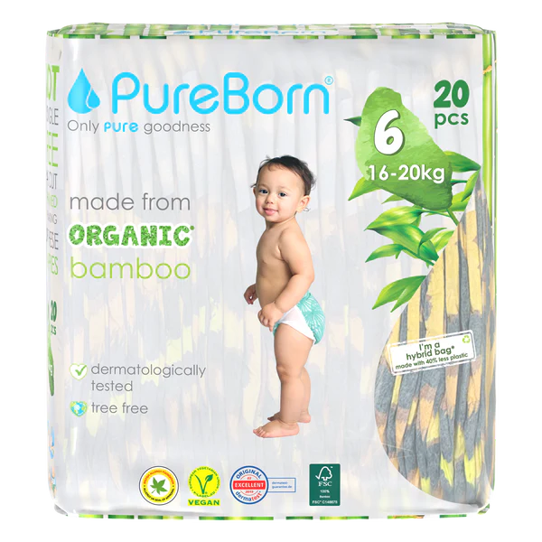 Pure born diapers size 6 20pcs