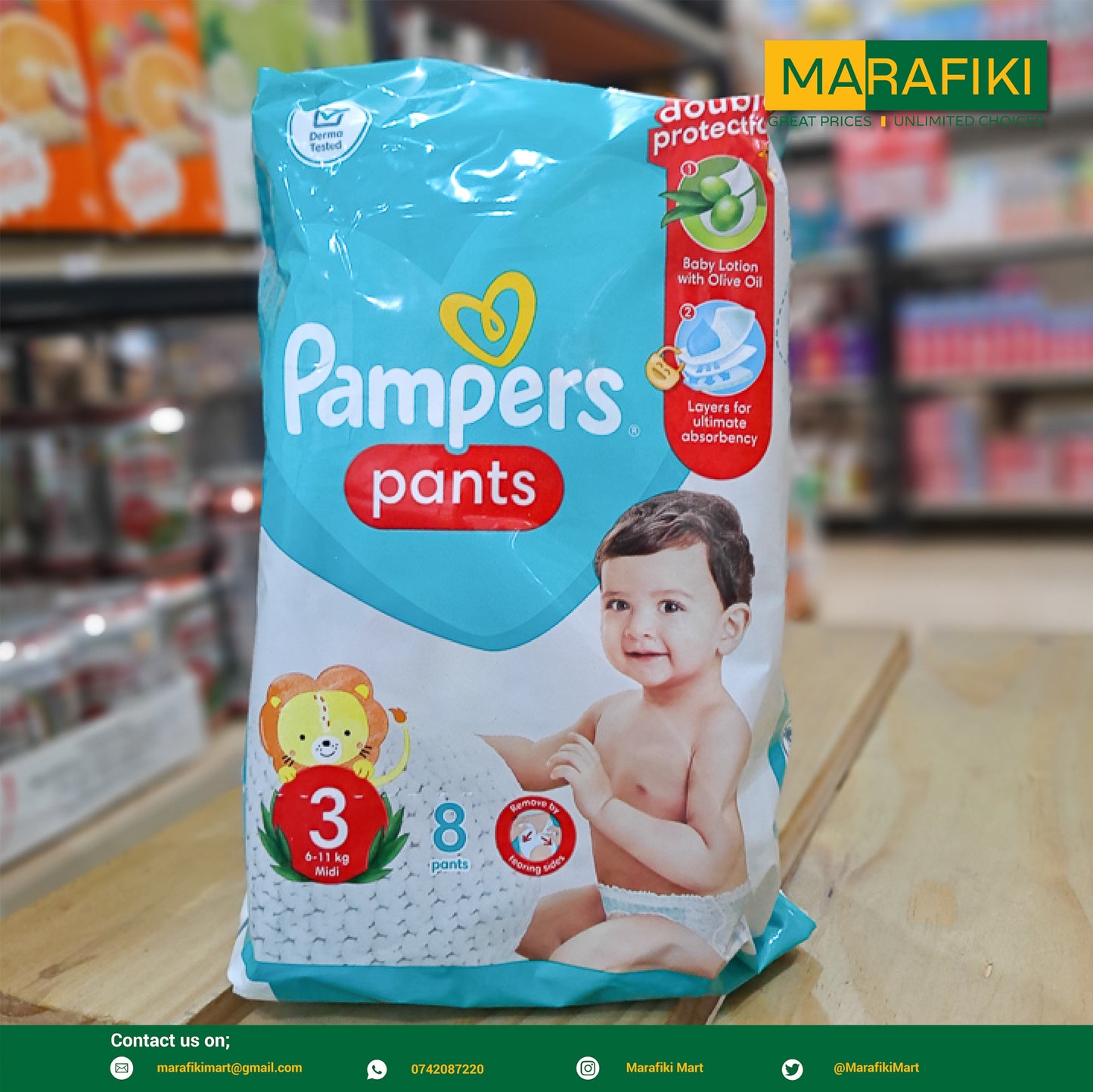 PAMPERS PANTS 3-8 PCS
