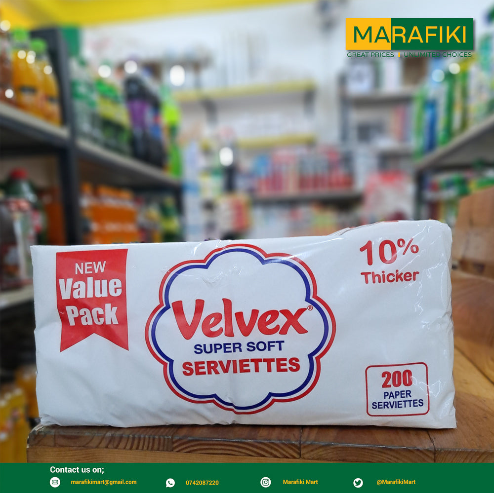 VELVEX SUPER SOFT SERVIETTES VALUE PACK 200PCS