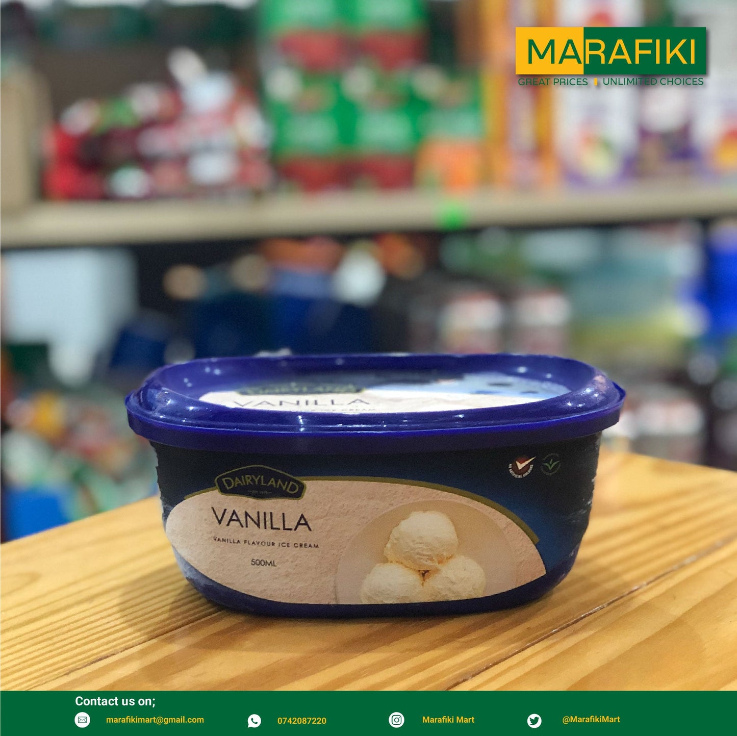 DAIRY LAND VANILLA ICECREAM 500ML