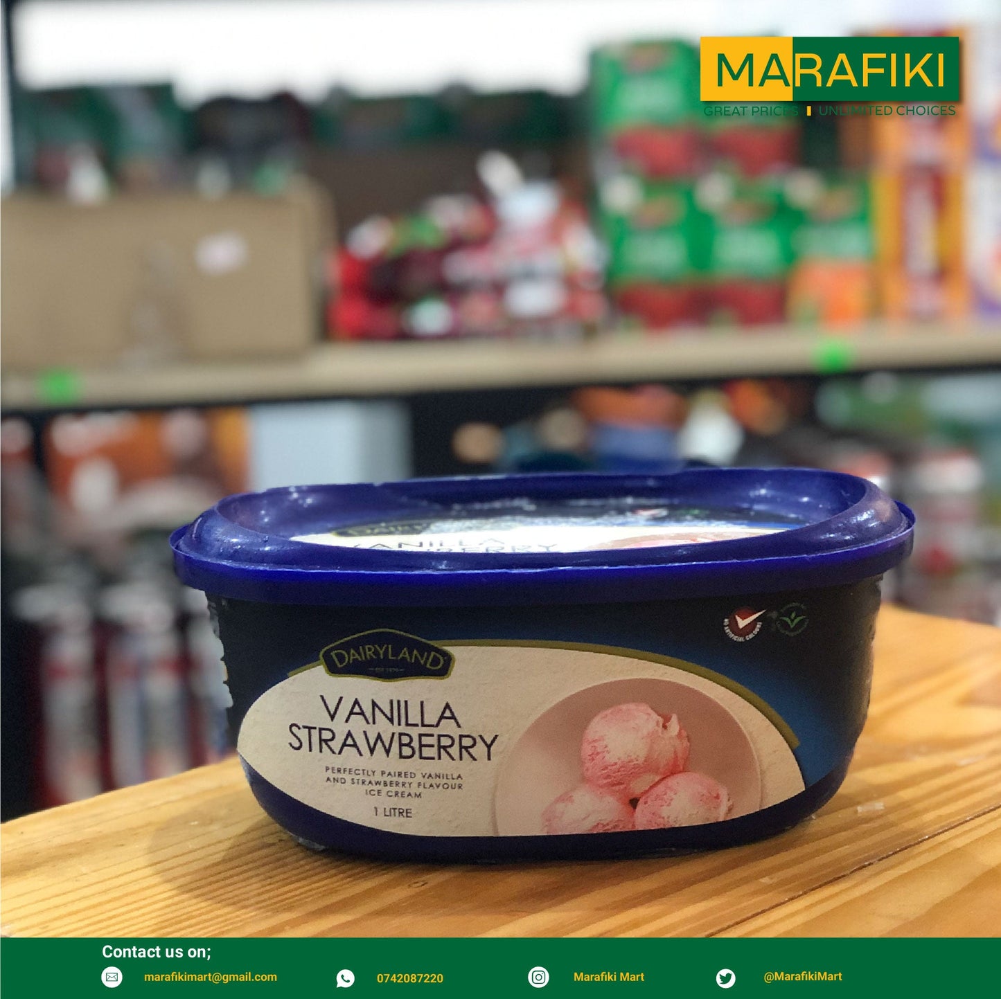DAIRY LAND VANILLA STRAWBERRY 1L