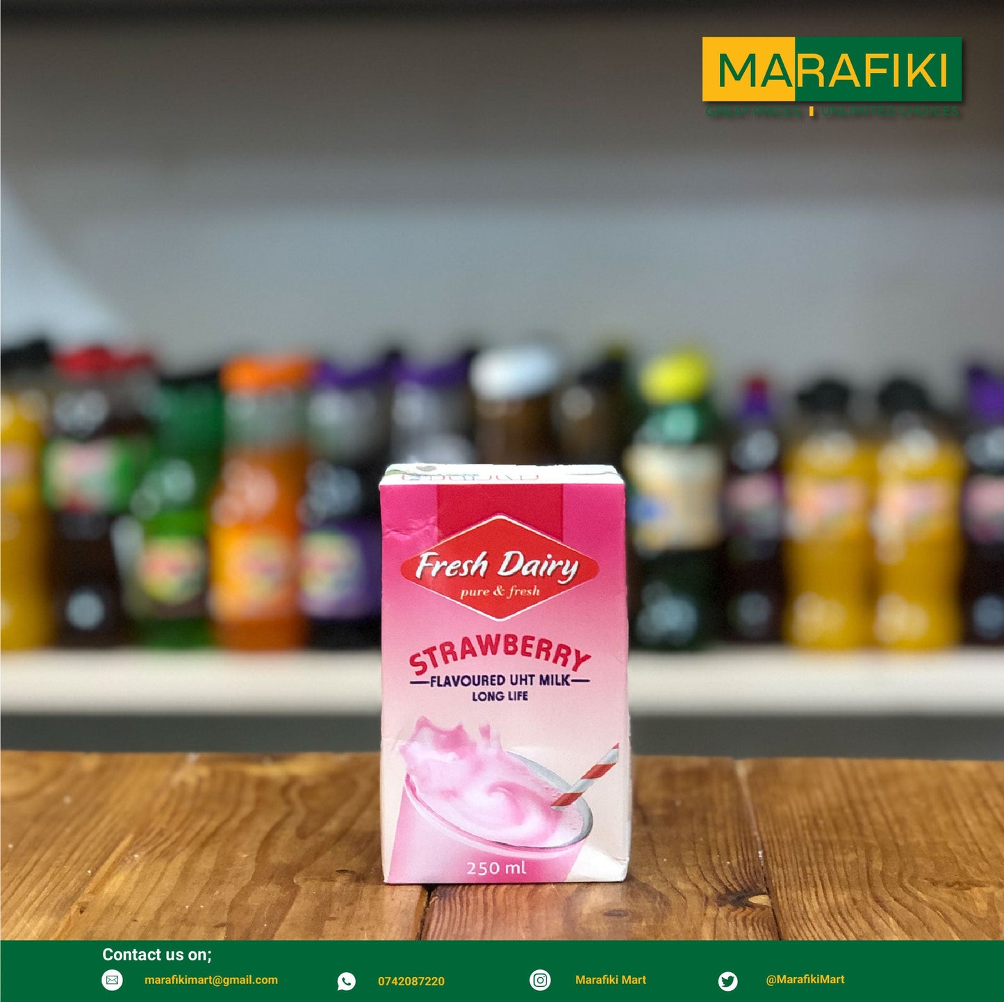 FRESH DAIRY STRAWBERRY FLAVOURED MILK 250ML