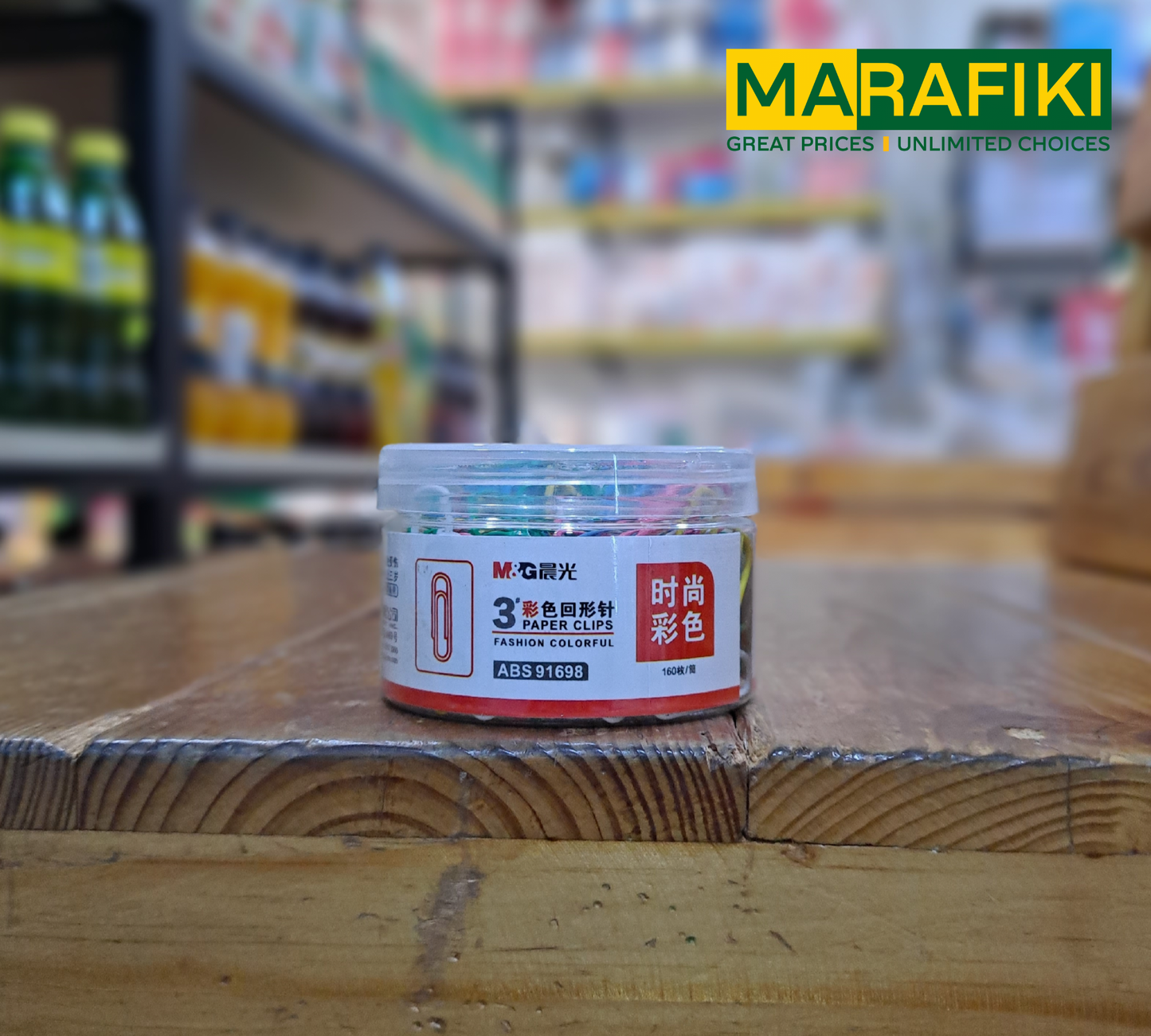 M&G 3 PAPER CLIPS ABS 91698 COLOURED