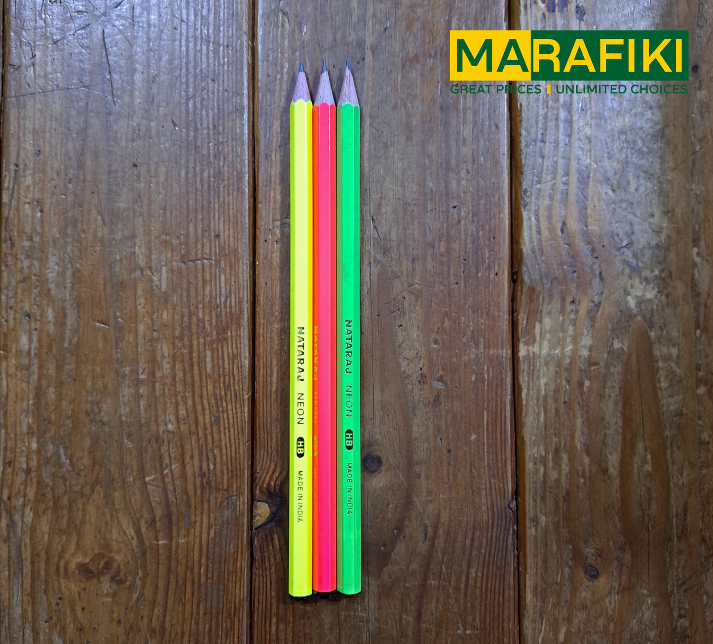 NATARAJ NEON HB PENCILS W OUT RUBBERTIP