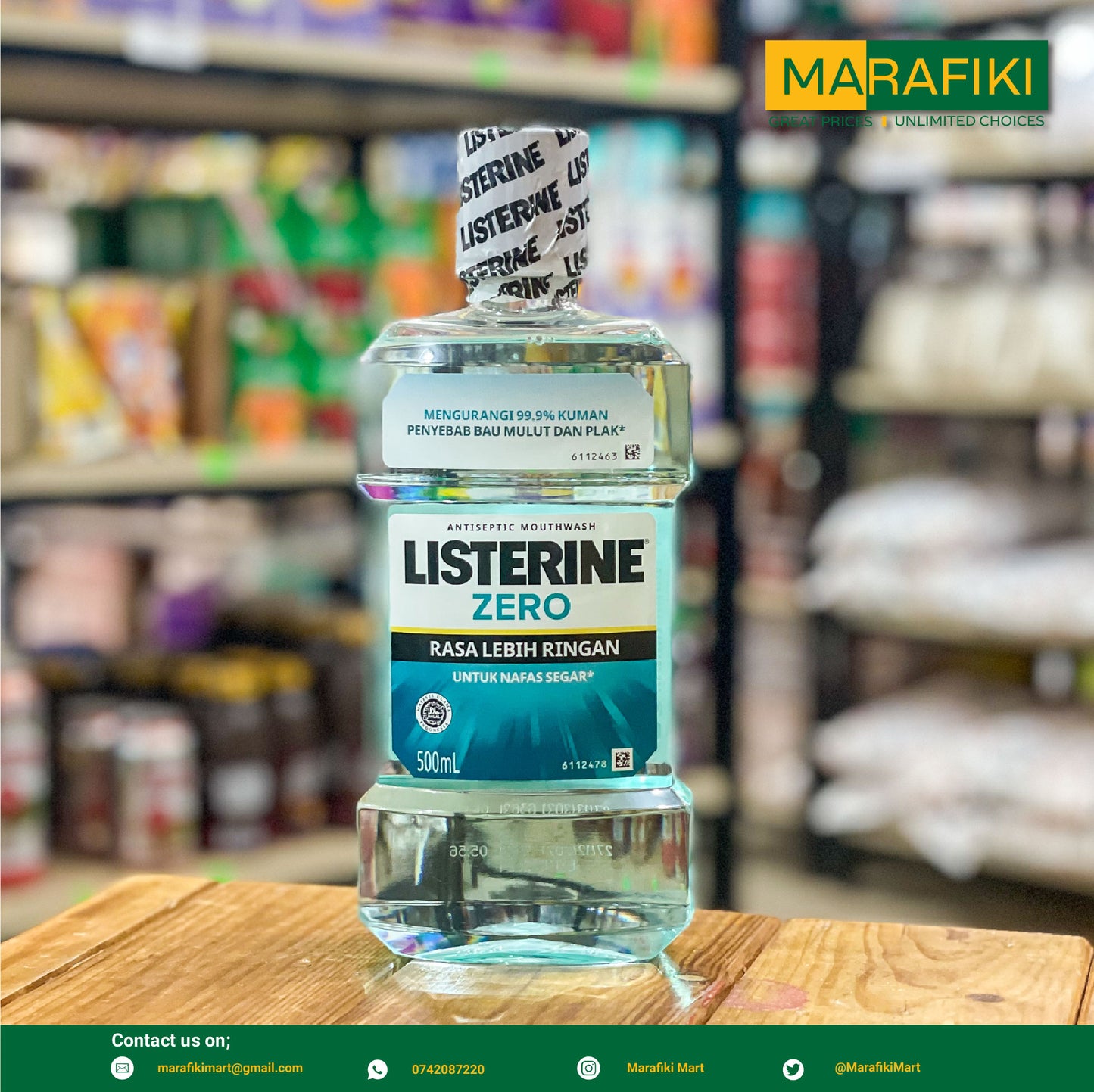 LISTERINE MOUTHWASH ZERO 500ML