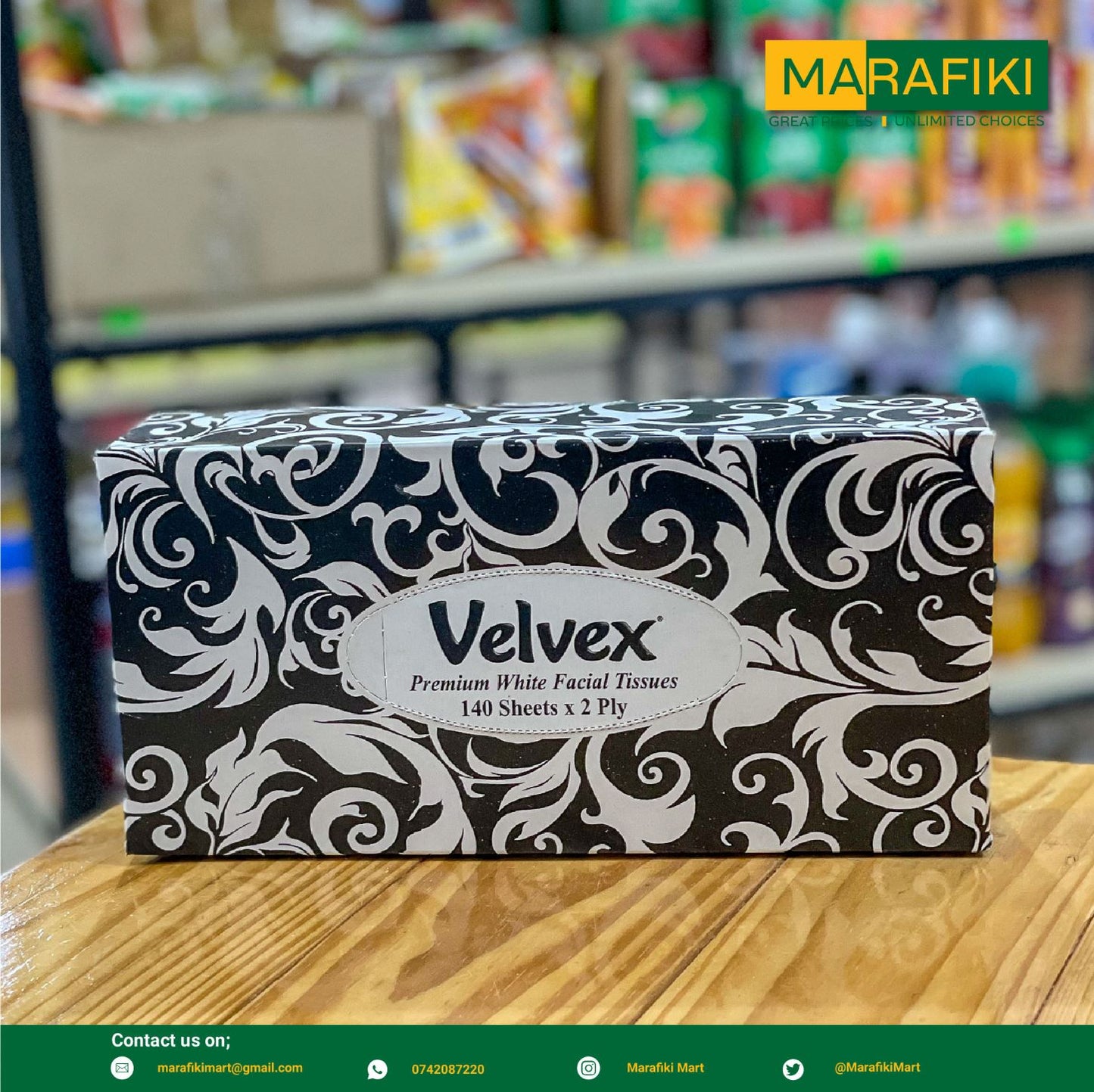 VELVEX WHITE FACIAL TISSUES