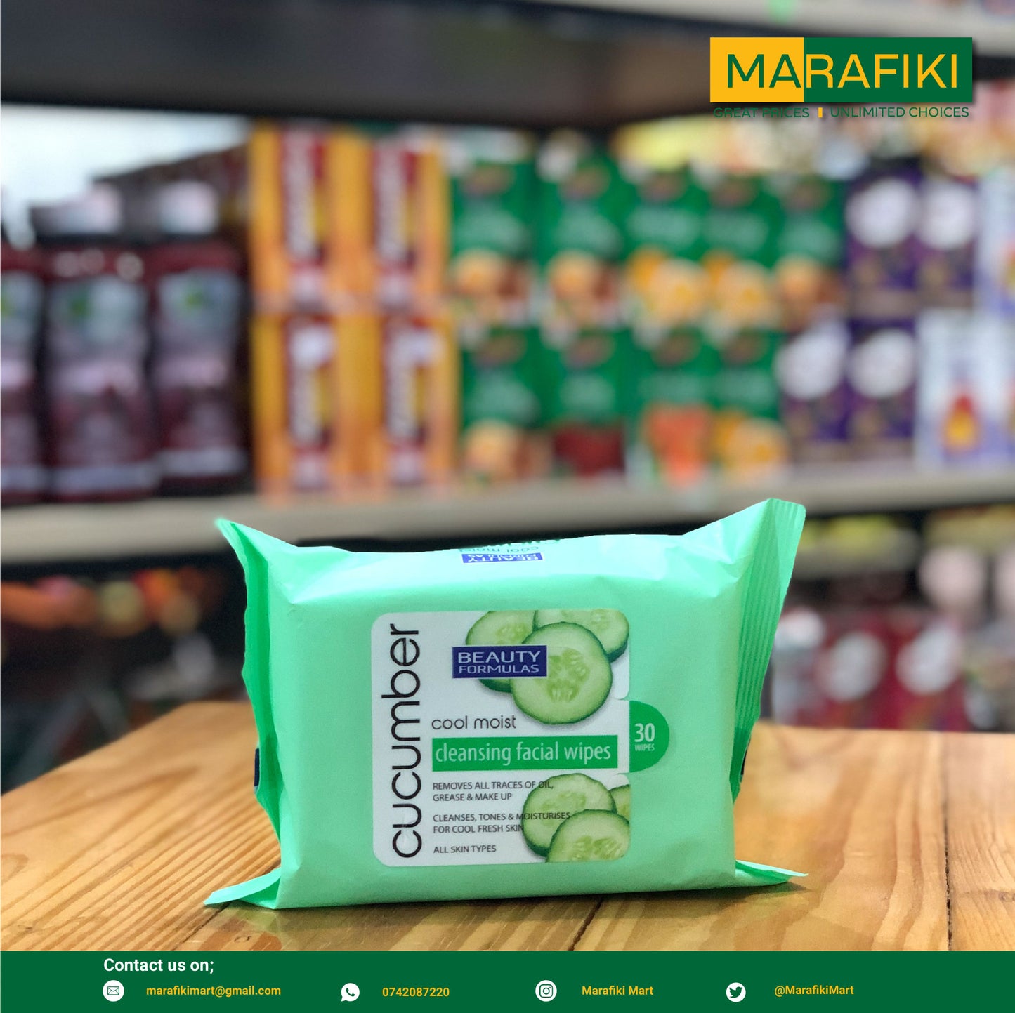 BEAUTY FORMULAS WIPES CUCUMBER 30PCS