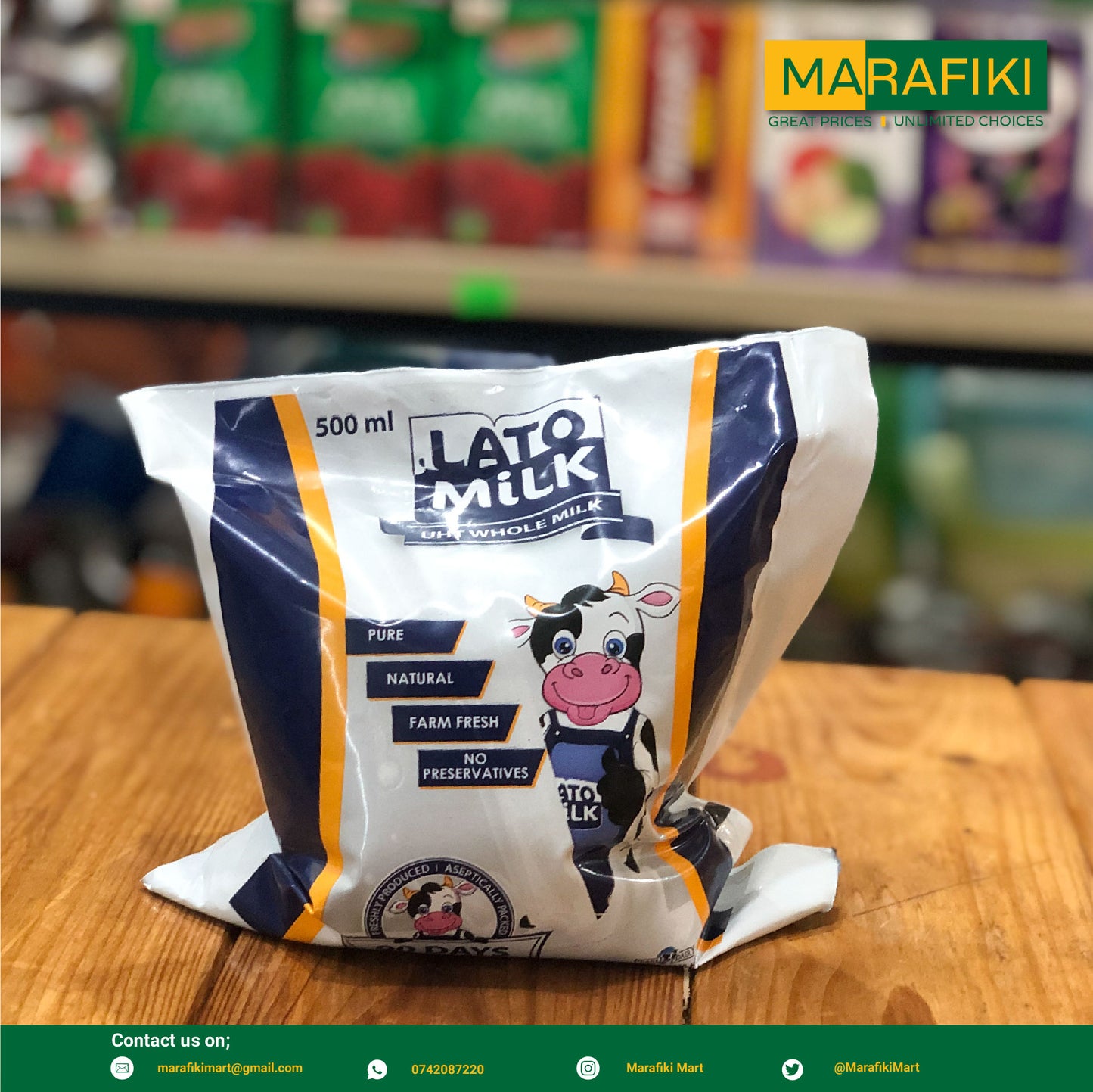 LATO MILK UHT WHOLE 90 DAYS 500ML