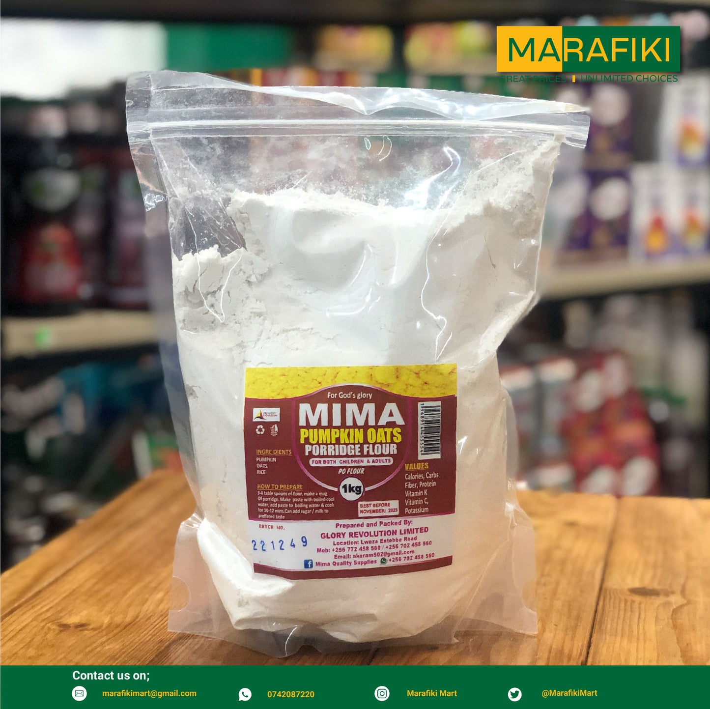 MIMA PUMPKIN OATS FLOUR 1KG