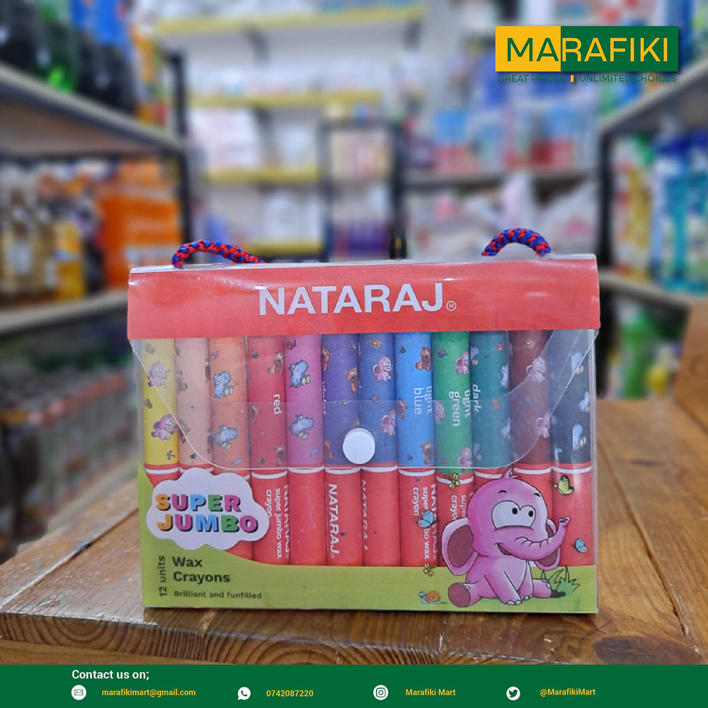 NATARAJ SUPER JUMBO WAX CRAYONS 12PCS
