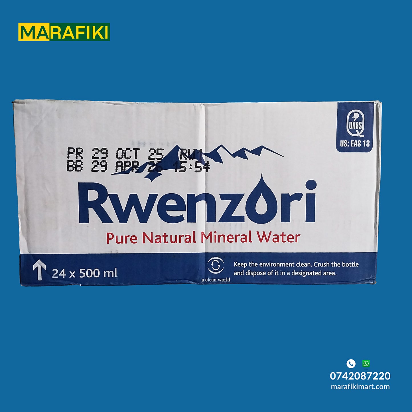 Rwenzori Mineral Water 500ML Box