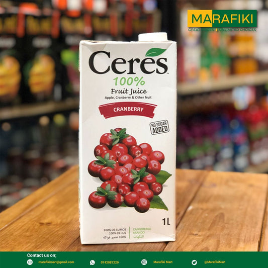 CERES 100% CRANBERRY JUICE 1L