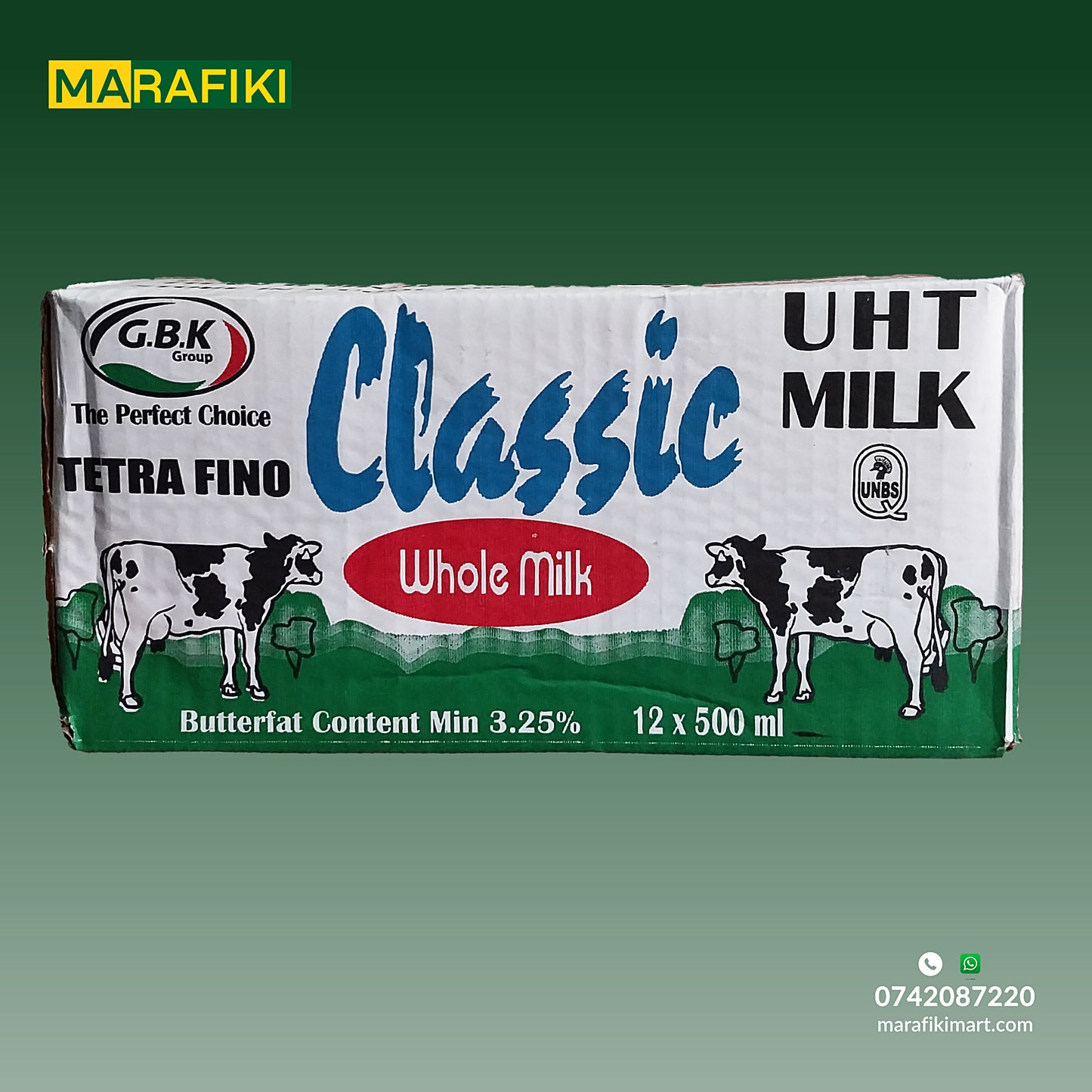 Classic Milk Box 12 Pcs Tetra Fino