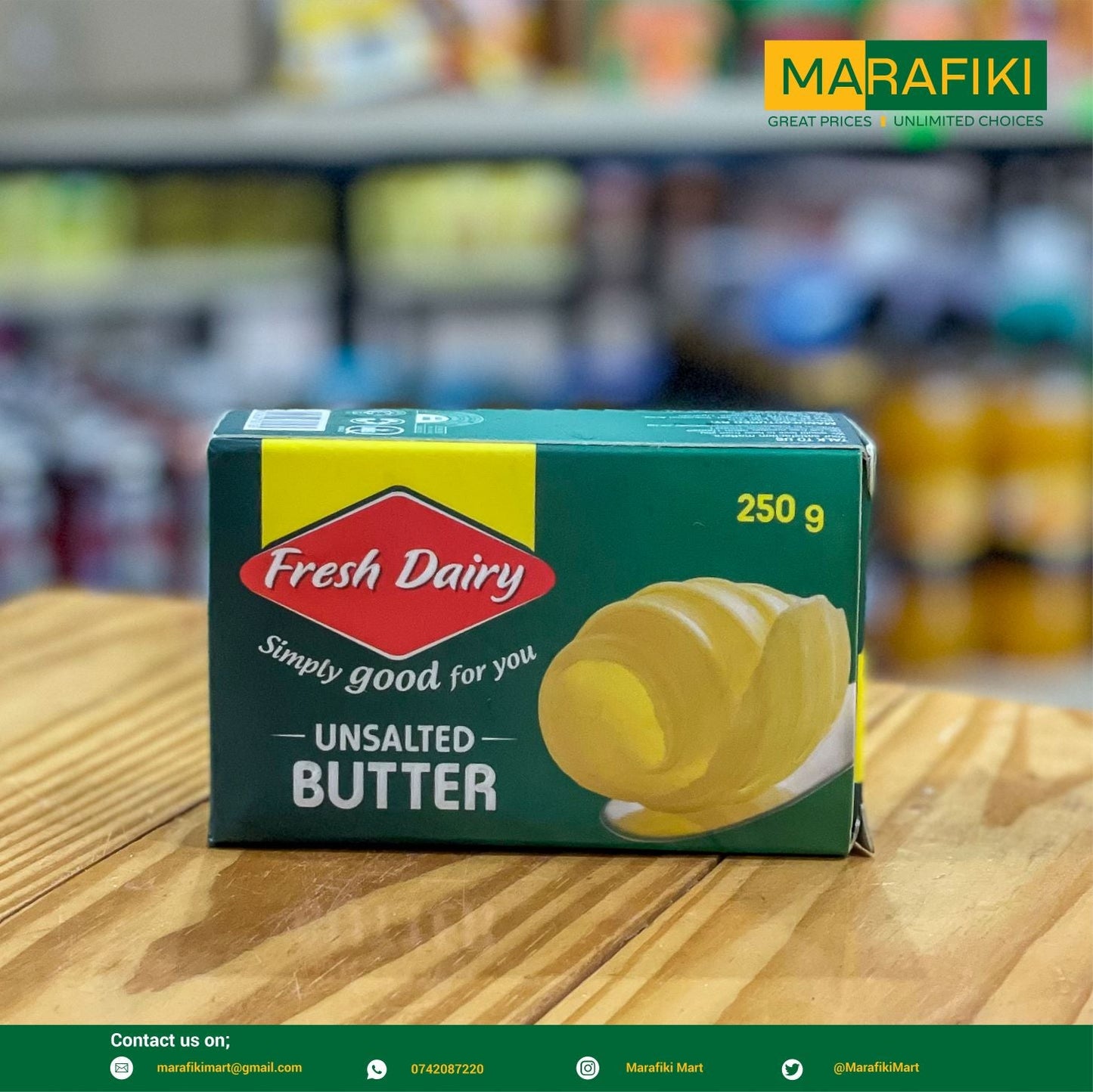 FRESH DAIRY UNSALTED BUTTER 250G