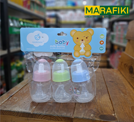 APPLE BEAR BABY MILK BOTTLE SET 3PCS
