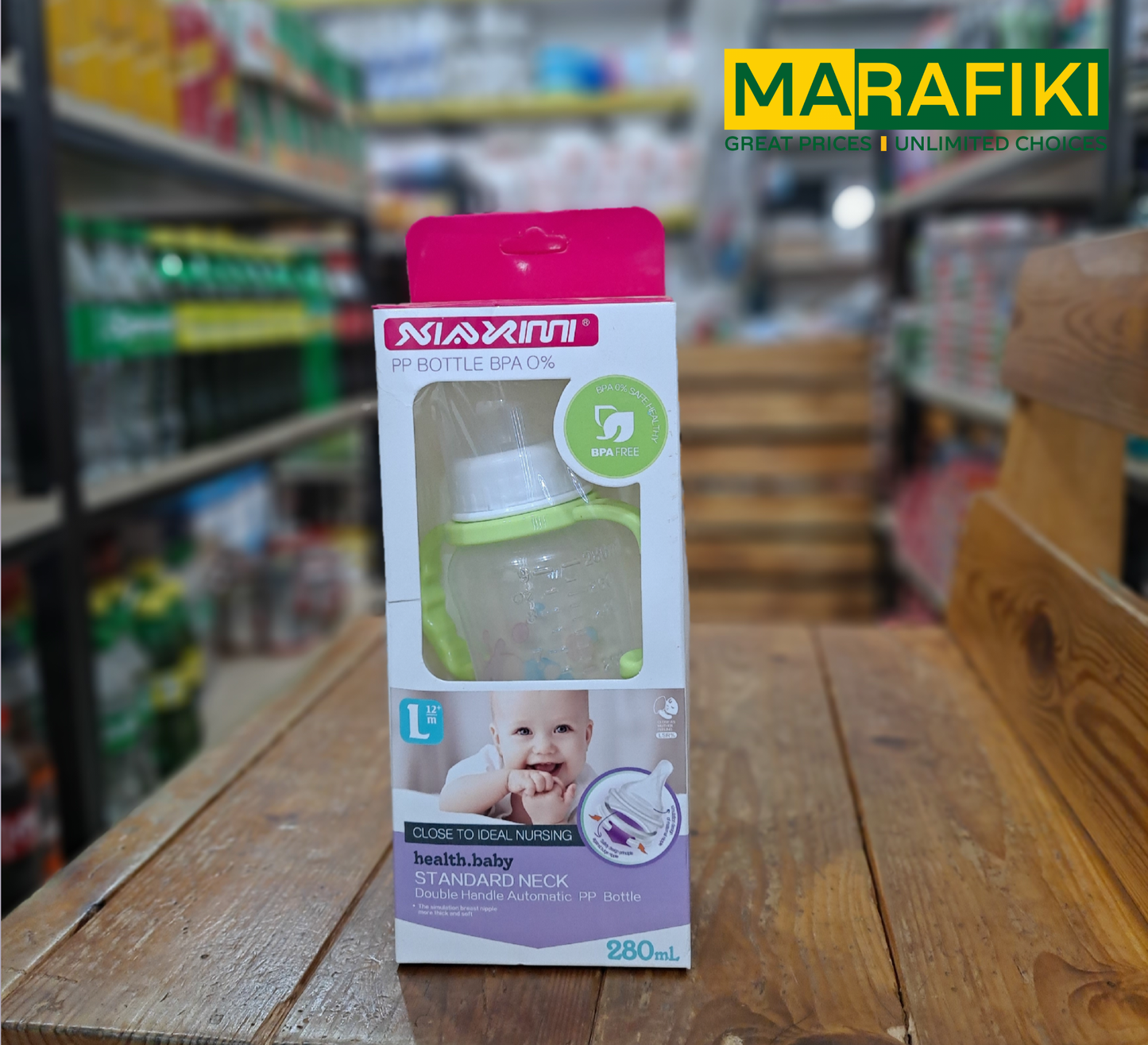 STANDARD NECK DOUBLE HANDLE BABY BOTTLE 280ML