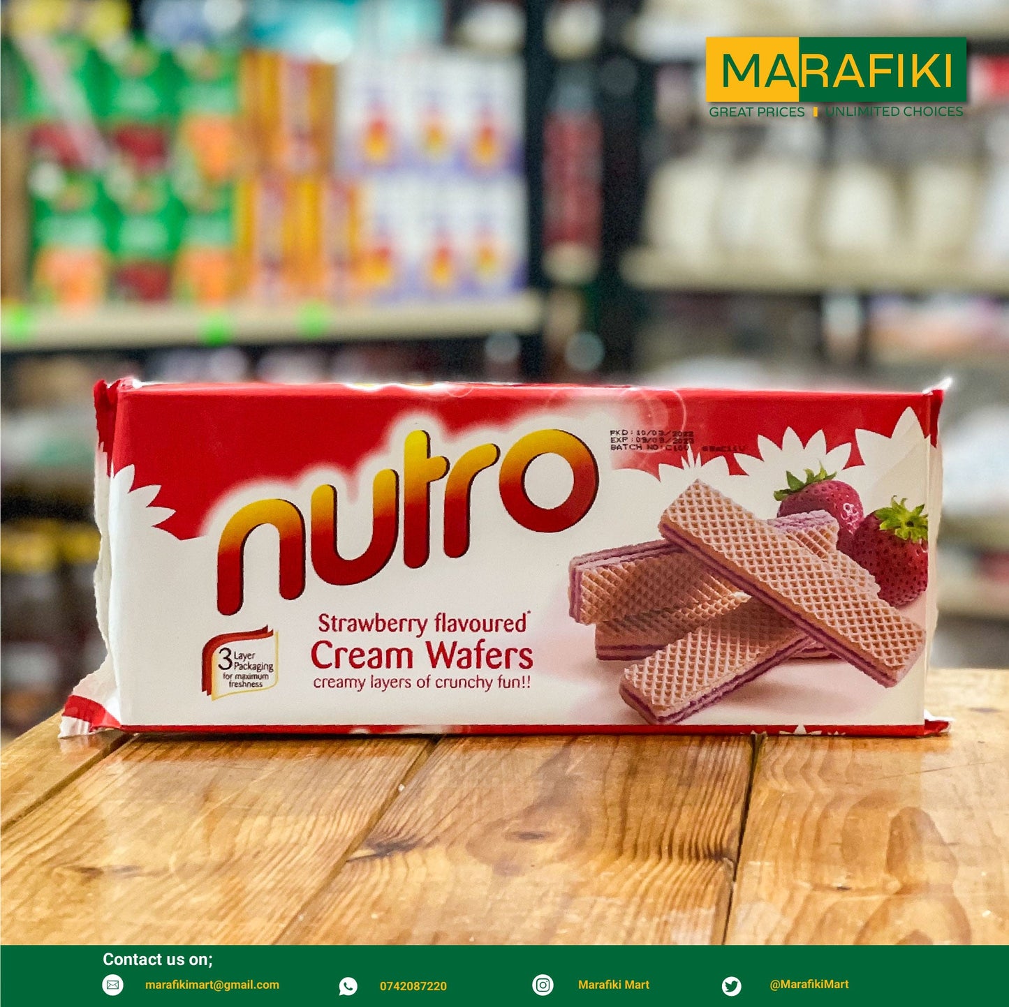 NUTRO STRAWBERRY WAFERS 73G