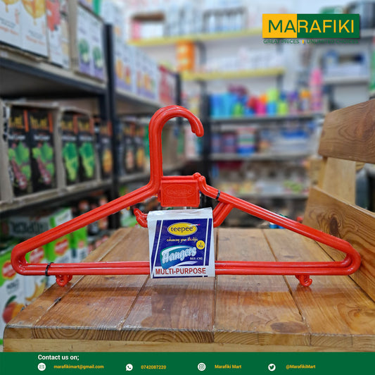 TEEPEE COLOURED CLOTH HANGER 3PC