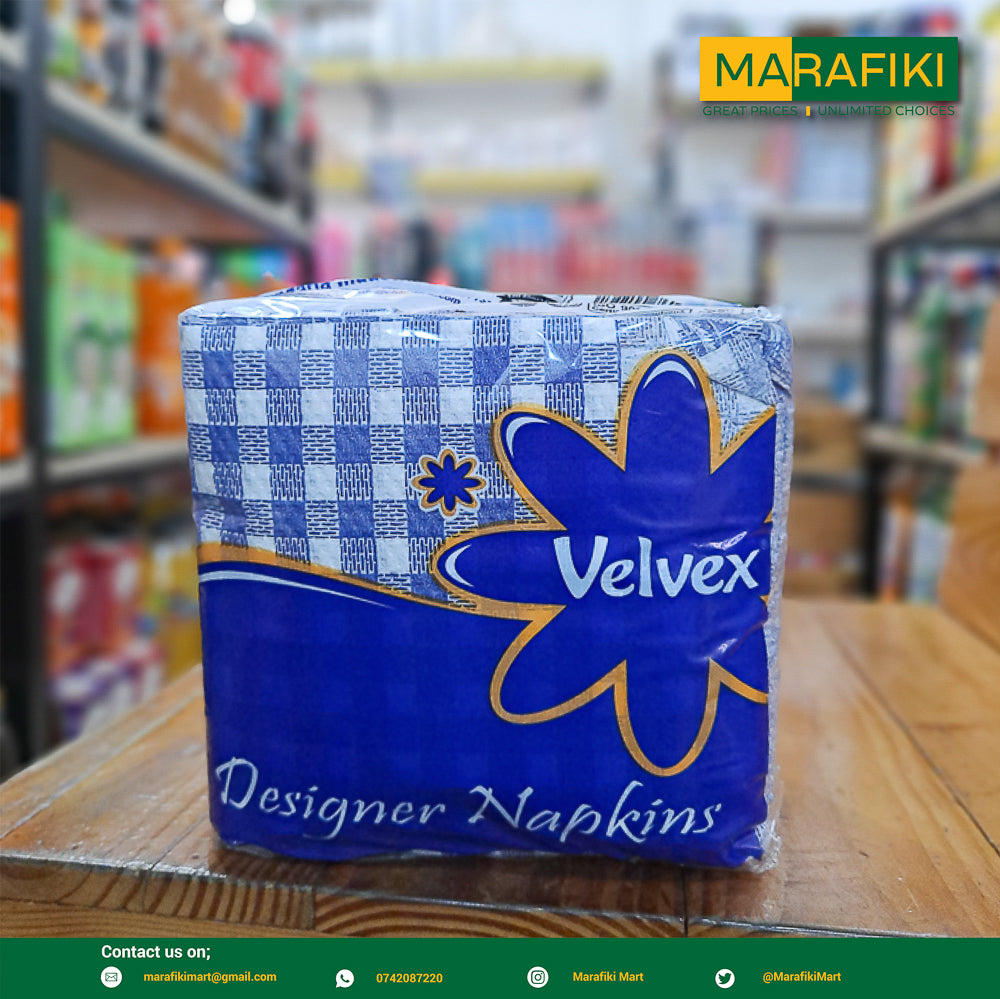 VELVEX BLUE SERVIETEES