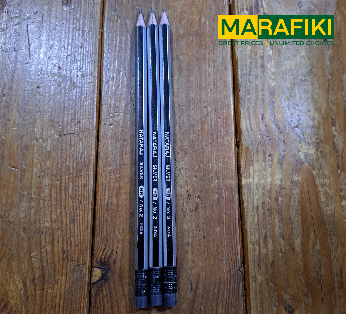 NATARAJ SILVER PENCIL W A RUBBERTIP 1PC