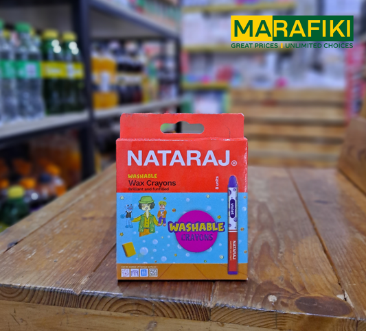 NATARAJ JUMBO WASHABLE WAX CRAYONS 8UNITS