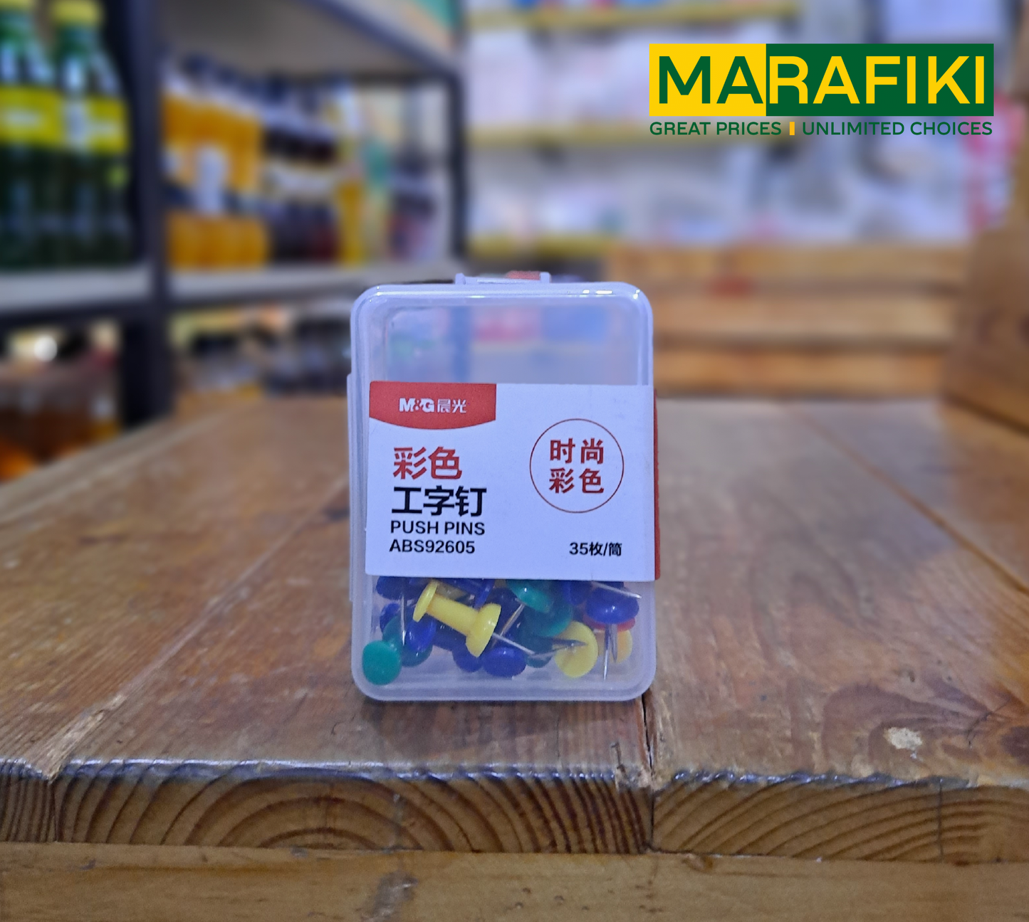 M&G COLORED PUSH PINS 1PACK