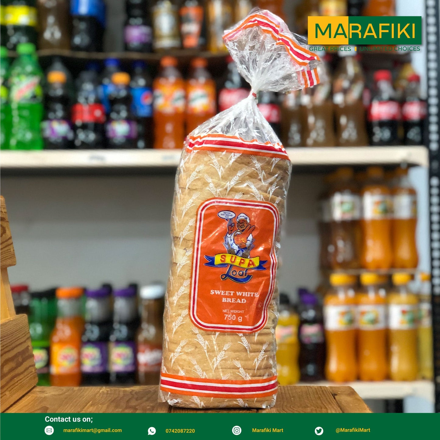 SUPA LOAF ROUND SWEET WHITE BREAD 750G