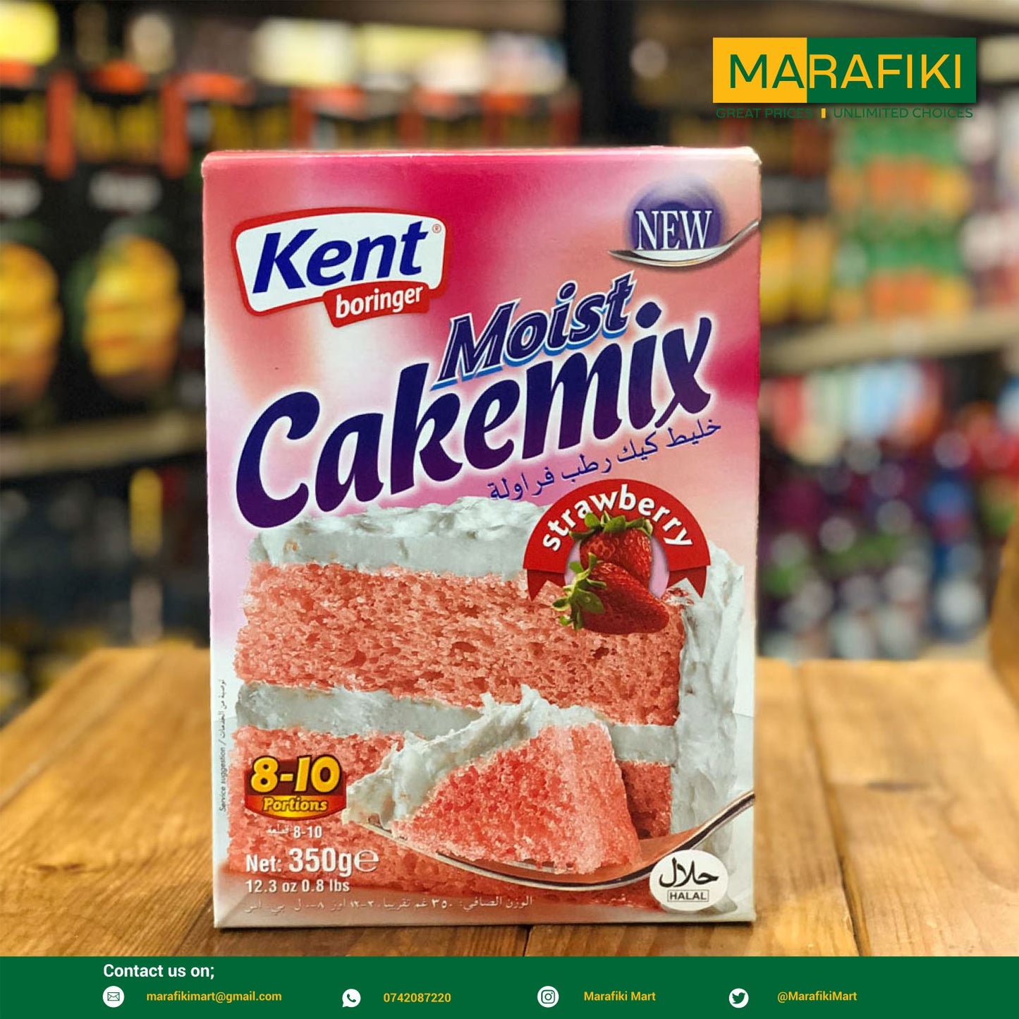 KENT MOIST CAKEMIX STRAWBERRY 350G