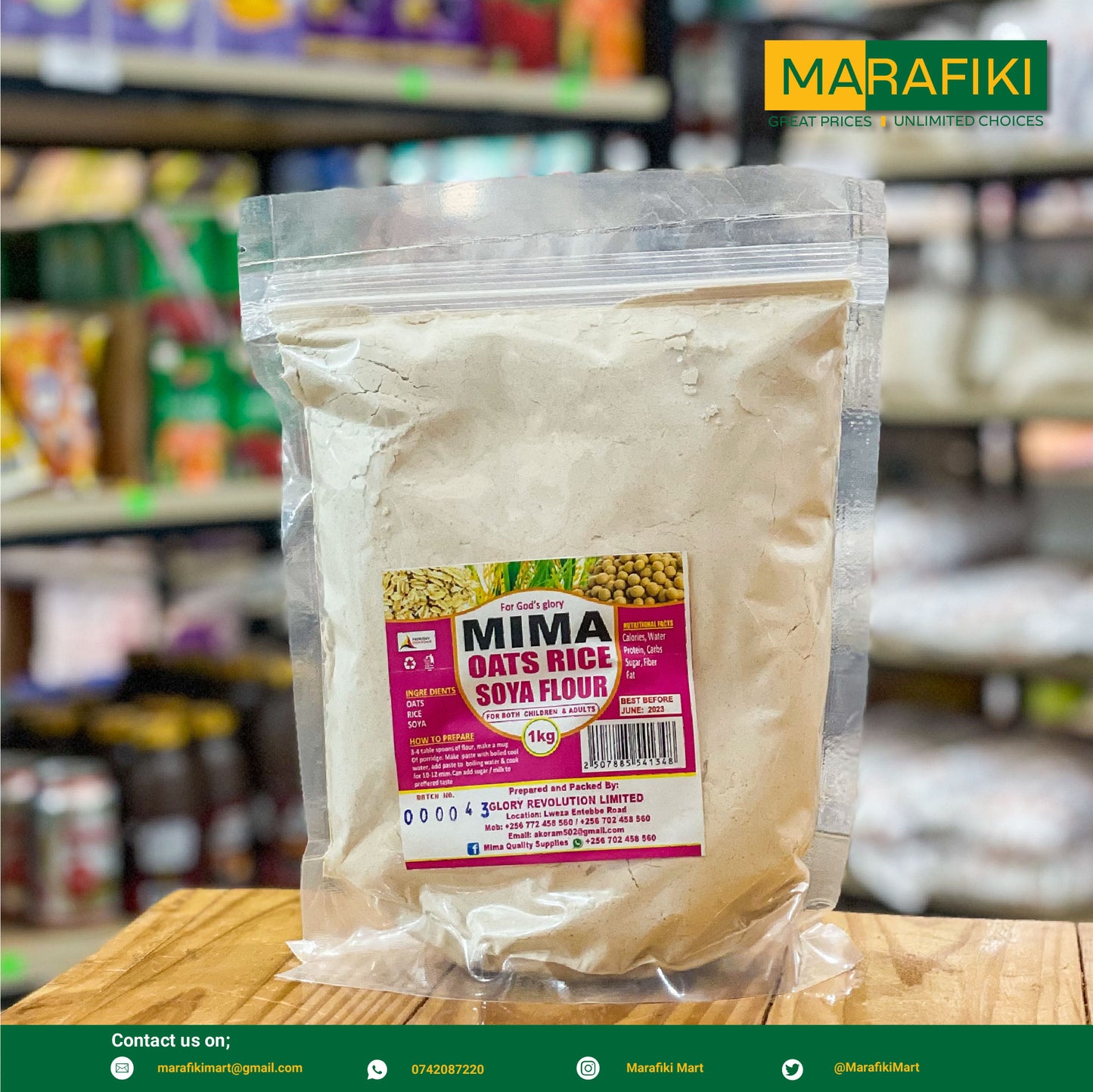 MIMA OATS RICE SOYA FLOUR 1KG