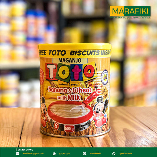 MAGANJO TOTO BANANA & WHEAT WITH MILK 500gms