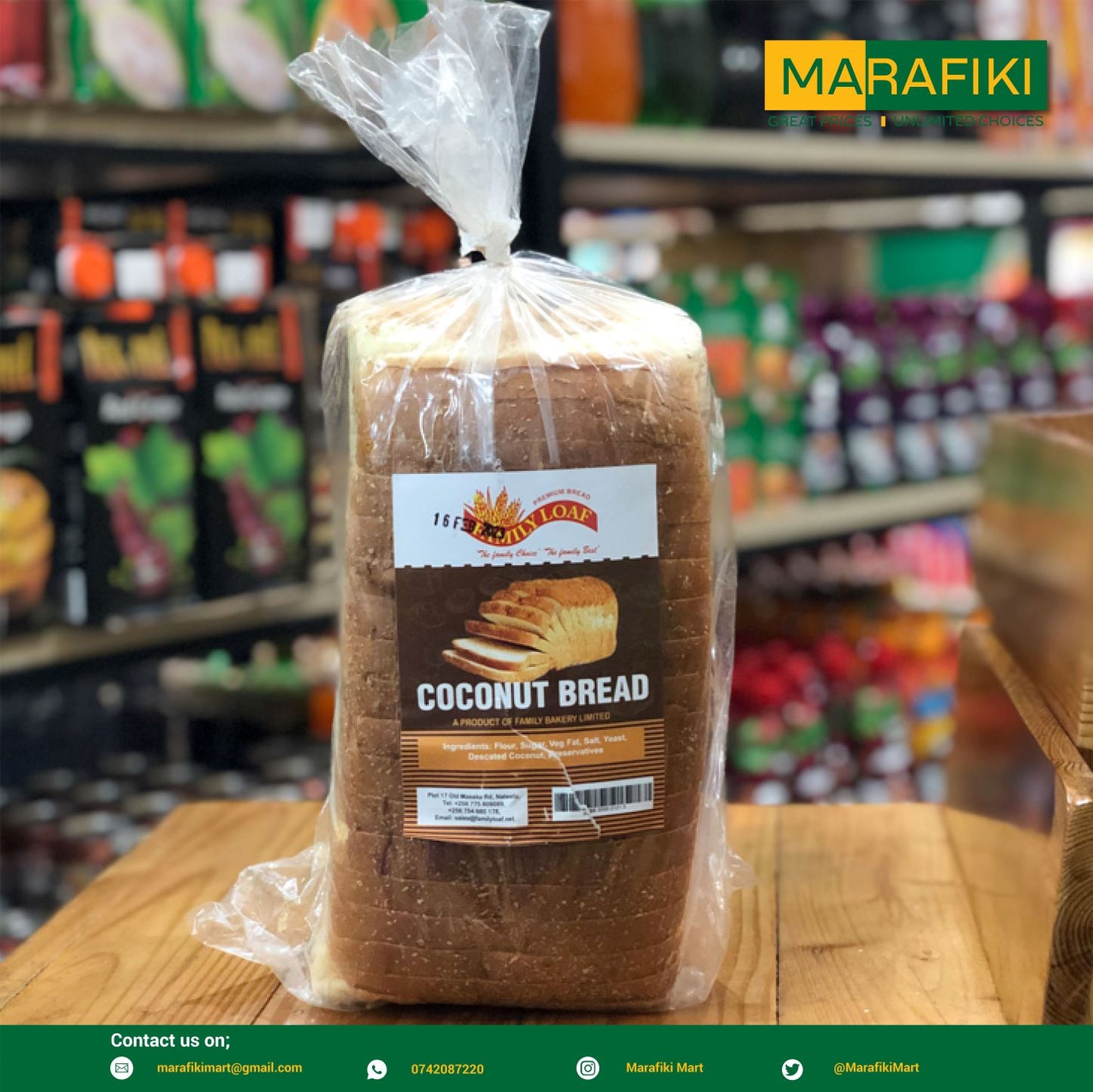 FAMILY LOAF COCONUT BREAD 1KG