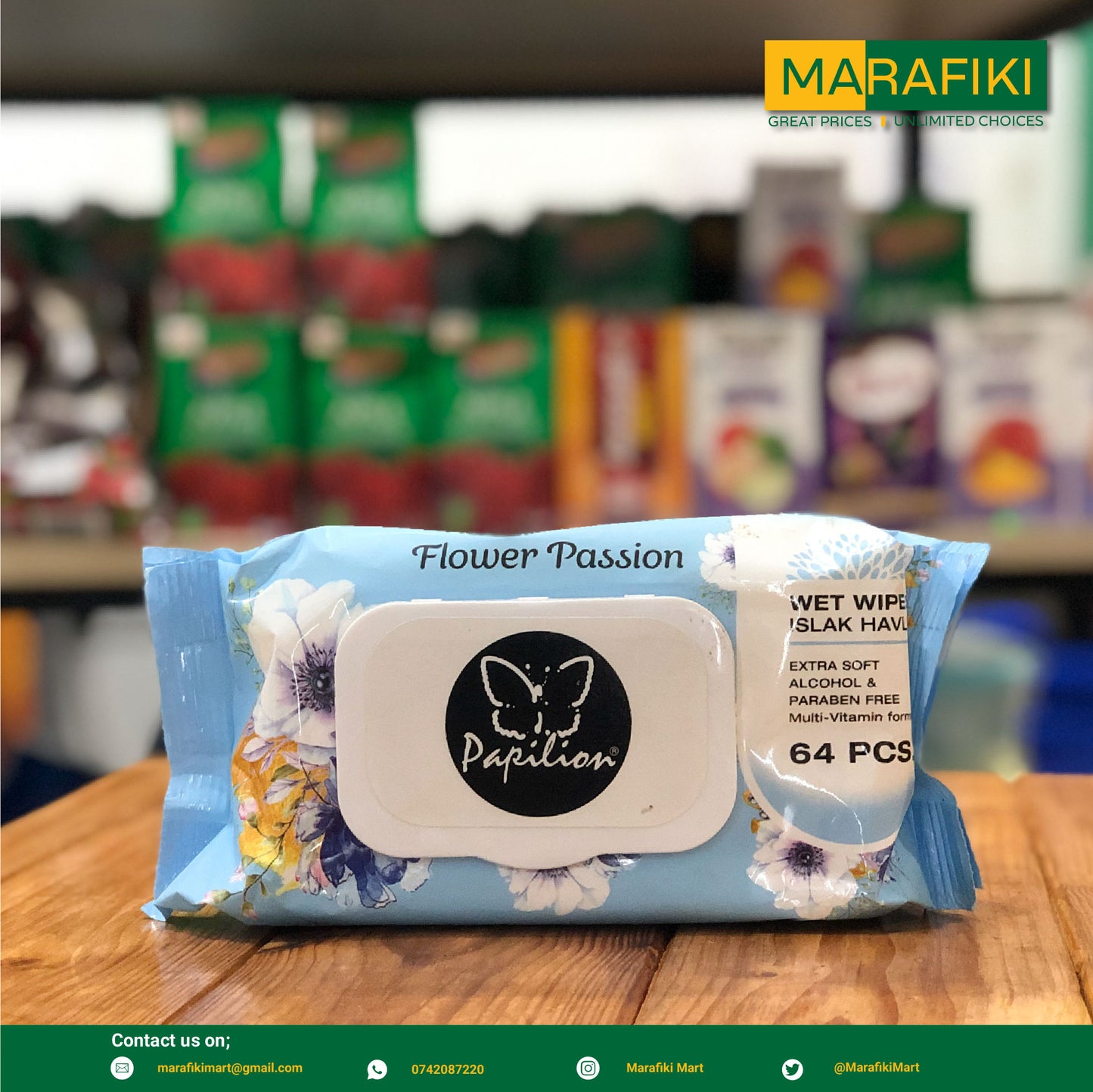 PAPILION WET WIPES BLUE